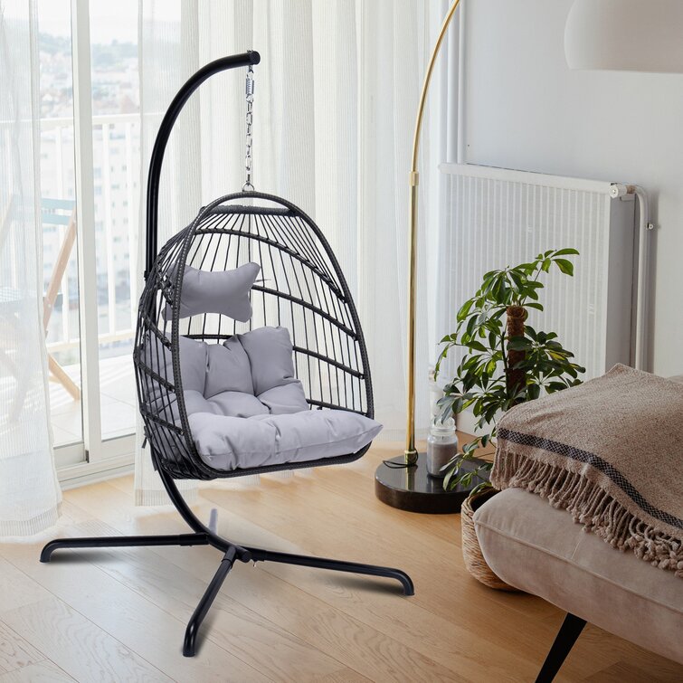 Grey swinging egg online chair